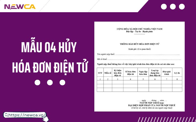 cách nộp mẫu 04 hủy hóa đơn điện tử