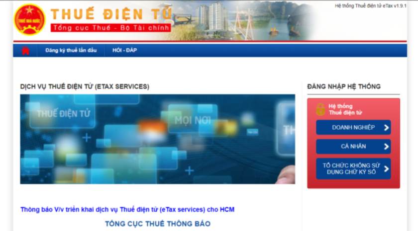 Truy cập website thudientu.gdt.gov.vn để khai thuế điện tử