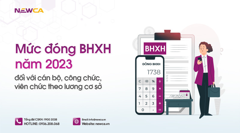 Mức đóng BHXH năm 2023 đối với cán bộ, công chức, viên chức theo lương cơ sở