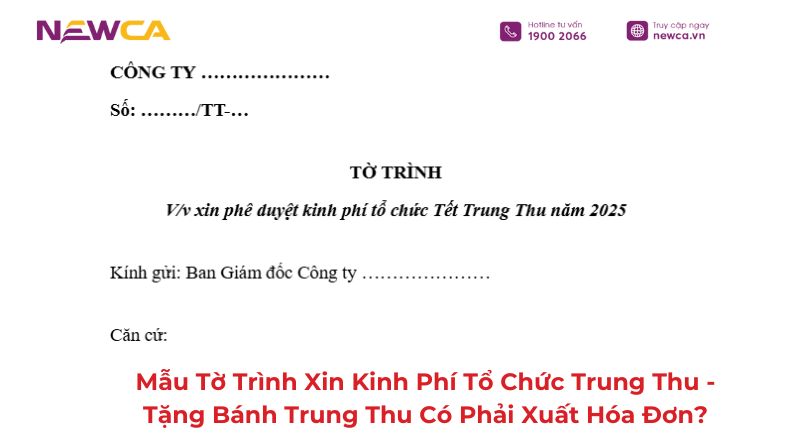 mẫu tờ trình xin kinh phí tổ chức trung thu