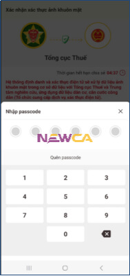 Hệ thống yêu cầu nhập passcode VNeID
